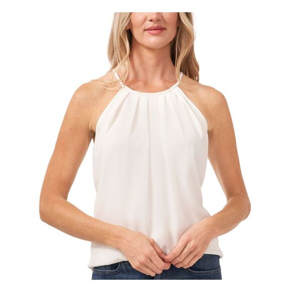 CECE Womens Stretch Pleated Sleeveless Halter Party Top - Picture 1 of 1